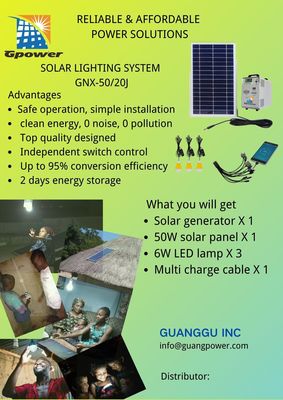 50W de zonnecapaciteit van Kit With Battery 120AH van het Generatorsysteem Zonne